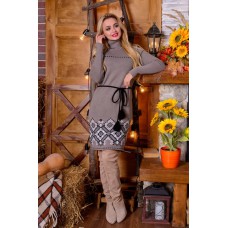 Knitted dress "Ivanka" white/gray